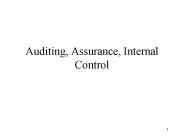 Auditing, Assurance, Internal Control