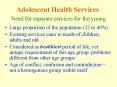 Adolescent Health Services Need for separate services for the young PowerPoint PPT Presentation