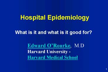 Hospital Epidemiology
