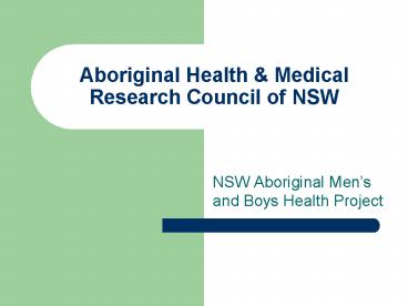 Aboriginal Health