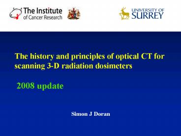DOSGEL 2006 Optical CT review talk
