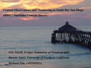 Coastal Observations and Monitoring in South Bay San Diego