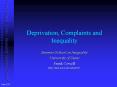 Deprivation, Complaints and Inequality PowerPoint PPT Presentation