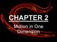 Motion in One Dimension PowerPoint PPT Presentation
