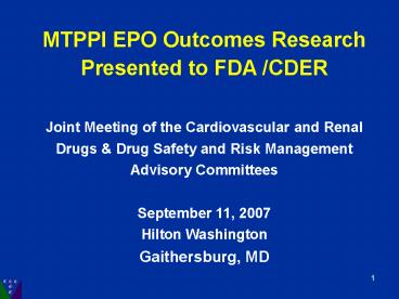 MTPPI EPO Outcomes Research