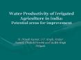 Water Productivity of Irrigated Agriculture in India: Potential areas for improvement PowerPoint PPT Presentation