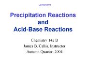 Precipitation Reactions and Acid-Base Reactions