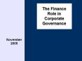 The Finance Role in Corporate Governance PowerPoint PPT Presentation