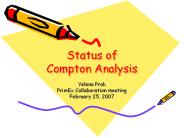 Status of Compton Analysis