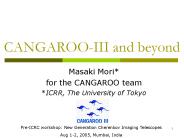 CANGAROOIII and beyond