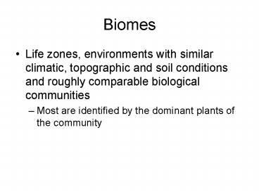 Biomes