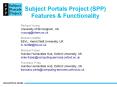 Subject Portals Project SPP Features PowerPoint PPT Presentation