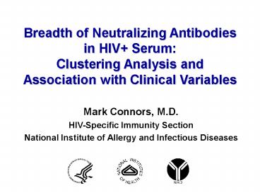 Breadth of Neutralizing Antibodies in HIV Serum: Clustering Analysis and Association with Clinical V