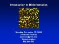Introduction to Bioinformatics PowerPoint PPT Presentation