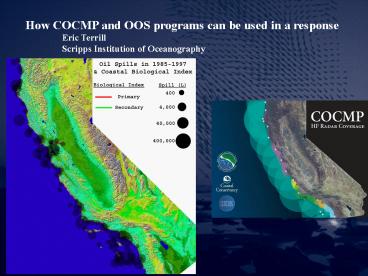 How COCMP and OOS programs can be used in a response