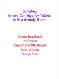 Sampling Binary Contingency Tables with a Greedy Start PowerPoint PPT Presentation
