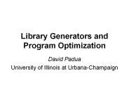Library Generators and Program Optimization