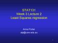 STAT131 Week 3 Lecture 2 Least Squares regression PowerPoint PPT Presentation