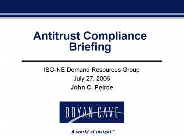 Antitrust Compliance Briefing