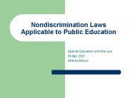 Nondiscrimination Laws Applicable to Public Education