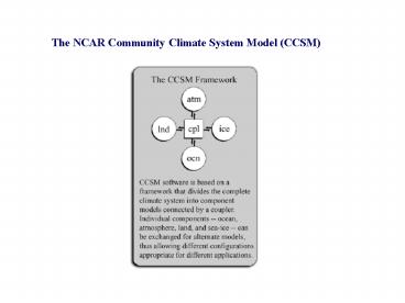 The NCAR Community Climate System Model (CCSM)