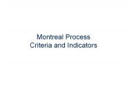 Montreal Process Criteria and Indicators