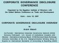 CORPORATE GOVERNANCE DISCLOSURE CONFERENCE Organized by the Egyptian Institute of Directors with the PowerPoint PPT Presentation