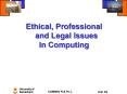 Ethical, Professional and Legal Issues PowerPoint PPT Presentation
