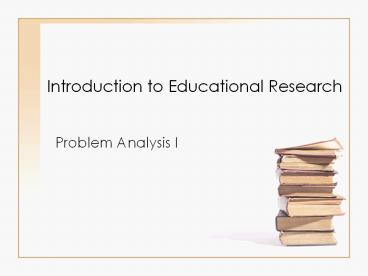 Introduction to Educational Research
