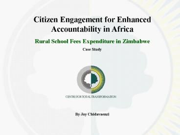 Citizen Engagement for Enhanced Accountability in Africa