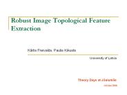 Robust Image Topological Feature Extraction