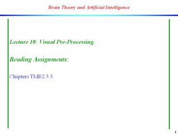 Brain Theory and Artificial Intelligence