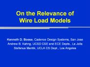 On the Relevance of Wire Load Models