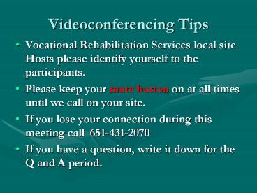 Videoconferencing Tips