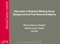 Advocates in Research Working Group Background and Final Recommendations PowerPoint PPT Presentation