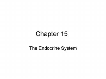 The Endocrine System