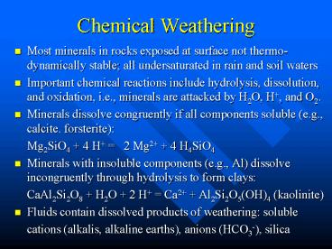 Chemical Weathering