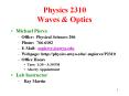 Physics 2310 Waves PowerPoint PPT Presentation