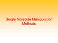 Single Molecule Manipulation Methods PowerPoint PPT Presentation