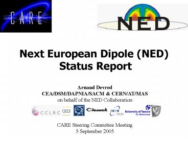 Next European Dipole (NED) Status Report