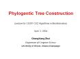Phylogentic Tree Construction PowerPoint PPT Presentation