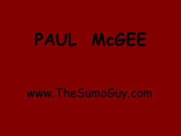 PAUL McGEE