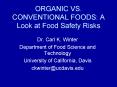 ORGANIC VS' CONVENTIONAL FOODS: A Look at Food Safety Risks PowerPoint PPT Presentation