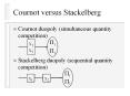Cournot versus Stackelberg PowerPoint PPT Presentation