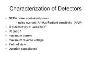 Characterization of Detectors