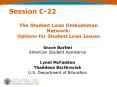 The Student Loan Ombudsman Network: Options for Student Loan Issues PowerPoint PPT Presentation
