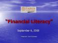 Financial Literacy PowerPoint PPT Presentation