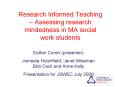 Research Informed Teaching Assessing research mindedness in MA social work students PowerPoint PPT Presentation
