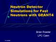 Neutron Detector Simulations for Fast Neutrons with GEANT4 PowerPoint PPT Presentation
