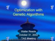 Optimization with Genetic Algorithms